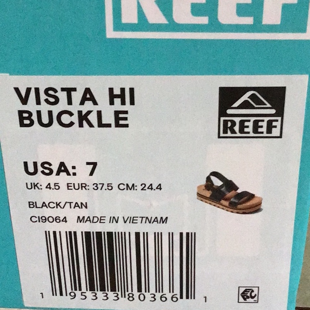 Reef Womens Black Double-Strap Ankle Buckle Sandals 7 - Picture 4 of 4
